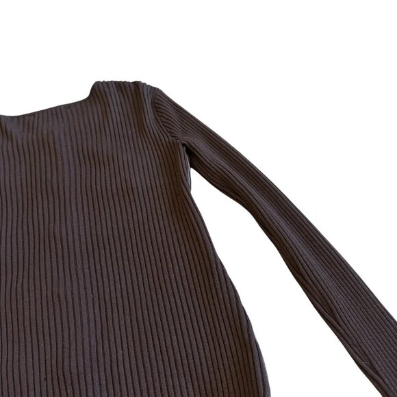 Karen Kane Lamb Leather Merino Wool Button Down Jacket Sweater Knit Size Medium - Picture 8 of 9